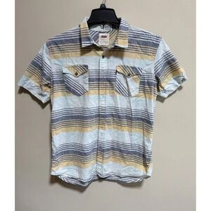 Levi's Red Tab Men's large short sleeve Collared Shirt  Striped button up